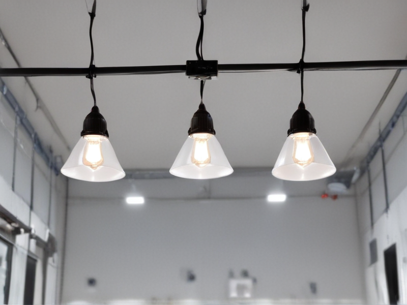 light fixture hanging by wires