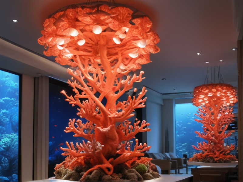 coral hanging light