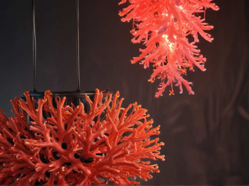 coral hanging light